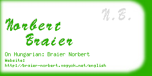 norbert braier business card